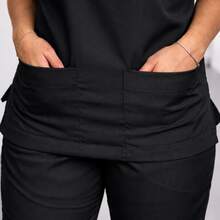 Unisex Scrub Set Surgical Uniform Pajamas Cool Mesh - Black - View 6
