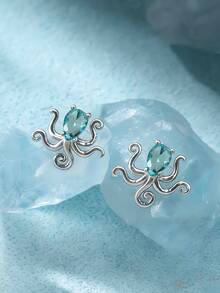 1 Đôi bông tai đinh tán tối giản dễ thương lấy cảm hứng từ đại dương - Hình cua, sứa, vỏ sò, cá ngựa, thiết kế tinh tế và độc đáo, thích hợp cho kỳ nghỉ hè ở bãi biển và làm quà tặng cho bạn gái, con gái, bạn thân, mẹ. - sứa - Xem 4
