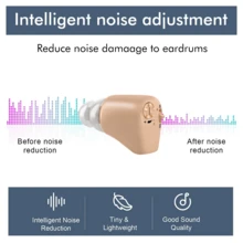 Audífono Intraauricular Recargable para Personas Mayores, Amplificador de Sonido con Calidad Nítida y Fácil de Usar - Caqui - Ver 5