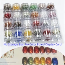 Aurora Magic Mirror Glitter Powder Set, Includes 24 Colored Nail Plates, Storage Box, And 10 Application Tools - Multicolor - View 14
