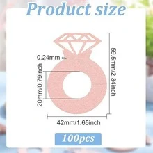 50pcs Paper Diamond Ring Decorations With Wine Glass Tags, Suitable For Wedding, Restaurant And Birthday Party Decor - Multiple Styles - View 2