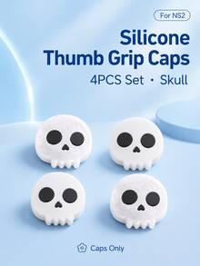 4pcs Cute Themed Silicone Joystick Caps For Nintendo Switch NS2, Anti-Slip Soft Thumb Stick Covers, Floral, Cat Paw, Skull, Shark, Panda, Cloud Designs, Game Controller Joystick Button Accessories - View 14