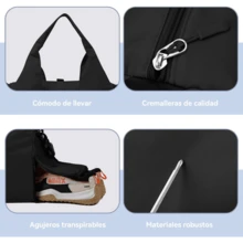 1Pc Yoga Mat Bag, Gym Bag With Shoes Compartment, Large Capacity Women Men Travel Duffel Bag, Lightweight Yoga Mat Bag Carrier With Yoga Strap, Carryall Yoga Tote Bag With Dry And Wet Separation (Pink/Gray/Black) - 黑色 - 查看 4