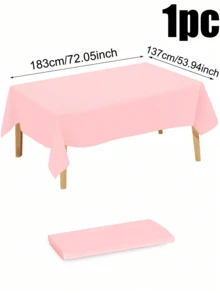 1/5pcs Pink Rectangular Tablecloth, Elegant & Durable - Spill-Proof, Wrinkle-Resistant, Washable Polyester Tablecloth, Suitable For Dining Table, Buffet, Camping, Restaurant, Holiday, Non-Wedding Events, Indoor & Outdoor Decor, Party Table - B - View 10