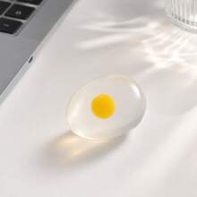 1pc Transparent Egg Squeeze Toy, Soft Jelly Squeeze Toy, Portable Holiday Gift Stress Relief Toy For Kids - Transparent - View 3