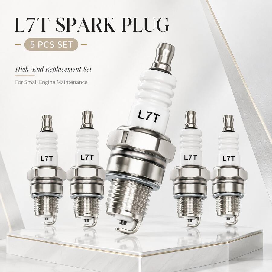 5件套L7T火花塞套装，适用于小型发动机、链锯、割草机和园艺工具维修的简易更换火花塞 - L7T Spark Plug 5pcs - 查看 1