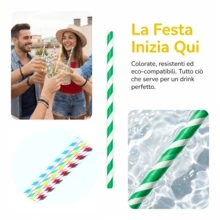30/60支装条纹一次性纸吸管 | 6*197毫米 | 防水防塌陷 | 加厚纸质 | 马卡龙清新派对风格 | 多色条纹图案（蓝/绿/黄/红/黑/紫/粉）直筒形 | 适用于奶茶、咖啡、果汁等饮品 | 生日派对、婚礼、野餐、露营、节日聚会、母亲节、家庭、咖啡馆等商业用途餐具 - 粉色 - 查看 3