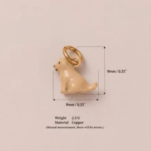 1个可爱动物吊坠，卡通绘画风格，珐琅釉工艺，14K镀金铜吊坠，适合DIY珠宝制作配件，例如手链、脚链、项链、身体链等，夏季 - 彩色 - 查看 7