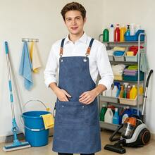 Adjustable Cross-Back Apron,Multi-Pocket Apron, Durable For Cleaning,Cooking& Gardening - 1 Item - View 11