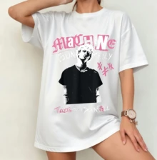Machine GK "Tickets To My Downfall" Album T-Shirt | Gender-Neutral Oversized Fan Shirt White - White - View 9