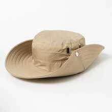 1pc Wide Brim Double-Layer Sun Hat, Neck Protection Design Blocks UV, Adjustable Drawstring Prevents Slipping, Lightweight & Breathable, Suitable For Outdoor Activities - Multicolor - View 6