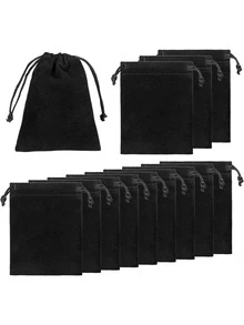 20 pièces Sacs à cordon en velours, Pochettes à bijoux en velours, Sacs cadeaux à cordon, Convient pour la Saint-Valentin, la Fête des Mères, la rentrée scolaire, les sacs cadeaux de bijoux, les sacs portefeuille pour mini dés, les sacs cadeaux de Noël pour bracelets - A - Voir 15