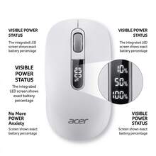Acer OMR060 无线鼠标升级版，蓝牙静音双模，可充电超薄便携，商务办公家用平板电脑、笔记本电脑、台式电脑、手机通用，带电量显示，无线蓝牙3模式 - 查看 2