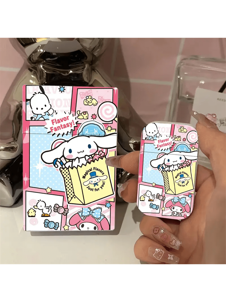 SANRIO 1个卡通饰品收纳盒，塑料翻盖设计，方便实用，容量20个，适合父亲节，是完美的父亲节礼物，无需点燃
