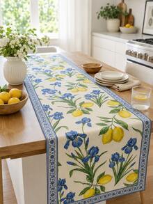 1pc Natural Linen Blended Table Runner, Multipurpose Table Runner Suitable For Spring/Summer Events, Weddings, Daily Kitchen Use, Outdoor Picnics And Parties, Suitable For All Seasons Tabletop Decor - Multicolor - View 5