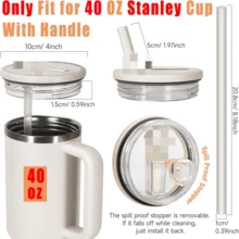 1pc 40oz Reusable Leak-Proof Splash-Proof Straw Lid, Suitable For Cups And Water Bottles - View 2