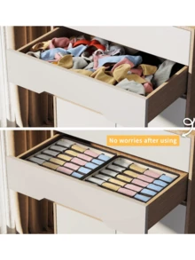 Juego de 6 cajas organizadoras para cajones y 24 cajas plegables para armario, ideales para guardar ropa interior, calcetines, sujetadores, pañuelos, corbatas y cinturones (30 * 34 * 10 cm) - Multicolor - Ver 4