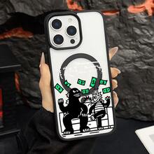 マグネット式黄ばみ防止 | 高級感あふれる2in1アクリルマグネット式スマホケース！スタイリッシュで手触りも良く、実用的な保護機能とマグネット式・耐衝撃設計を融合させた、高級感あふれるケースです。 怪獣と龍と金の絵ケース  11  17e 手机壳  17e 手机壳 家族、恋人、友人、そして子供たちへのプレゼントに最適です。  15/14 Pro Max/Apple  Air/11 Pro/12 Pro Max/15 Pro Max/17e/15 Plus/16/17 Pro/16 Pro Max/ 13 pro/13 Pro Max/15 Pro/13/12/14 Pro/17 Pro Max/14 Plus/16 Pro/16e/17/16 Plus/12 Pro/14/11 Pro Max - ブラック - チェックする 15