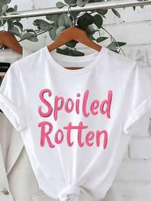 Frase divertida en letras rosas que expresa una actitud segura y juguetona ideal para mujeres que disfrutan destacar por su humor y confianza camiseta de mujer casual moderna cómoda para uso diario - Blanco - Ver 1