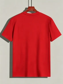 Women's Multicolor Short-Sleeve Crew Neck T-Shirt - "Sweet & Cool" Cherry And Bow Print - Versatile Summer Top - Pure Cotton Basic T-Shirt - "Sweet & Cool" Cherry And Bow Print - Casual, Modern, And Perfect For Everyday Wear - Loose Fit T-Shirt - Adorable Cherry And Bow Print - Ideal For Summer Outings - 紅色 - 查看 2