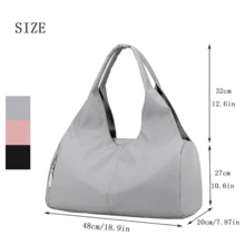 1Pc Yoga Mat Bag, Gym Bag With Shoes Compartment, Large Capacity Women Men Travel Duffel Bag, Lightweight Yoga Mat Bag Carrier With Yoga Strap, Carryall Yoga Tote Bag With Dry And Wet Separation (Pink/Gray/Black) - 黑色 - 查看 3