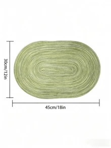 1/2/4/6/8 chiếc khăn trải bàn hình bầu dục bằng polyester màu xanh lá cây đơn giản, chuyển sắc. - màu xanh lá - Xem 2