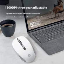 HP 無線藍牙滑鼠 便攜式辦公滑鼠 雙模 1600DPI 可調 家用戶外通用無線滑鼠 適用於 PC 筆記型電腦 桌上型電腦 原廠 HP 電腦滑鼠 - 查看 5