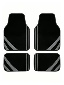 4pcs Car Floor Mats, Minimalist Design, Absorbent Anti-Slip, Washable, Fashionable Interior Protection, Suitable For Sedans, Hatchbacks And SUVs, All Season, Ideal For New Drivers, New Year Gift, 2D Flat - A - View 9