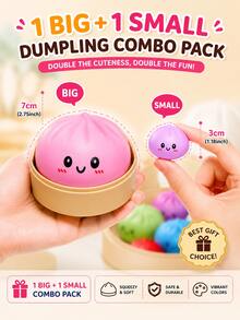 Dumpling Squishies, Glitter Dumpling , Colorful Dumplings Stress Balls Fidget Sensory Toy, Easter Basket Stuffers, Stocking Stuffers With Food Steamer Stretchy Desk ToysSmall+Large (Combination) - 彩色 - 查看 10