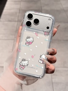 Miniso Hello Kitty Transparent Phone Case Compatible With IPhone 17 Pro Max, 17, 16 Pro Max, 15 Pro Max, 16 Pro Max, 14, 13, 12, 11, 14 Pro, 15 Plus, 12 Pro, 16 Plus, XS, 14 Pro Max, 13 Pro And Other Models, Cute Cartoon Print - Clear - View 4
