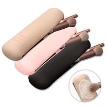 Silicone Travel Makeup Brush Storage Case, Upgraded Anti-Drop Magnetic Buckle Design, Cosmetic Organizer Bag, Portable Smooth Travel Makeup Tool Storage Box - Multiple Styles - View 3