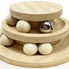 Đồ chơi đường ray xoay bằng gỗ 2 tầng cho mèo, đồ chơi giáo dục cho thú cưng. - Xem 9