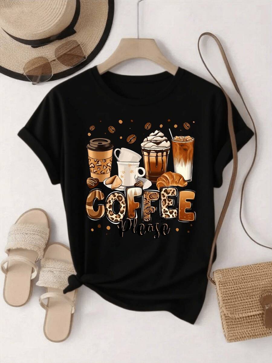 Camiseta de anime modernara mujer con cuello redondo, diseño fácil que ofrece comodidad y transpirabilidad, i para outfi diarios casuales. Este clásico camiseta negra es un imprescindible de verano con un diseño versátil de color sólido (corte hoado)