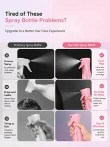 1/6pcs Cleaning & Beauty Spray Bottles, Fine Mist Spray Bottles, Continuous Spray Refill Bottles For Beauty Salons, Ultra-Fine Mist Spray Bottles - Hair, Home Cleaning, Salon, Gardening, Beauty, Plants, Skin Care, Hair, Cleaning, Body Care And Other Continuous Spray Bottles, Fine Mist Spray Bottles Continuous Spray Bottles - Multicolor - View 7