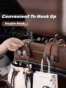Pengait Mobil, Pengait Ganda Belakang Jok Mobil, Dudukan Ponsel Multifungsi untuk Jok Belakang Mobil - View 3