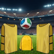2026 World Cup USA Canada Mexico 4PCS Piece Football Vest, Adjustable Elastic Training Vest With Storage Bag, Suitable For Youth And Adult Players, Football Related, Boys' Games - Multicolor - View 7