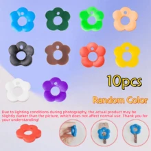 2/4/6/8/10/12/14/16/20/25/30Pcs Random Color Colorful Flower Design Retractable Key Identifier, 1.18 Inch Soft Silicone Keychain, Cute Key Holder For Home Office Organization Daily Use And Festival Gift Giving - Multicolor - View 14