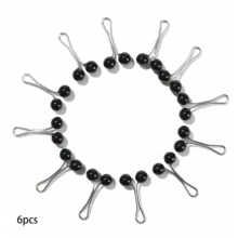 12 chiếc kẹp tóc kim loại đính ngọc trai - màu đen - Xem 10
