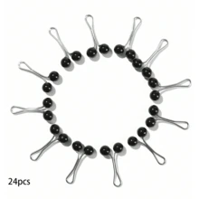 12 chiếc kẹp tóc kim loại đính ngọc trai - màu đen - Xem 9