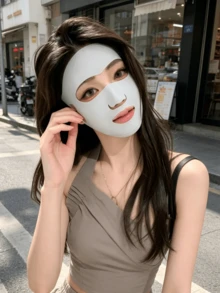 1pc Women's Summer Outdoor Sun Protection Face Mask - Ice Silk Breathable, Open Nose/Mouth Design For Easy Breathing, Suitable For Golf, Running, Cycling, Shopping And BeachSun Protection Essentials In Summer - Mouth and Nose Face Mask - View 4