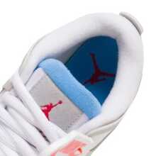 Nike Jordan Air Jordan 4  White/Neutral Grey Low-Top Retro Basketball Shoes For Men (Shock-Absorbing, Slip-Resistant, Durable) In Grey, White, And Blue - Gray, White, Blue - View 8