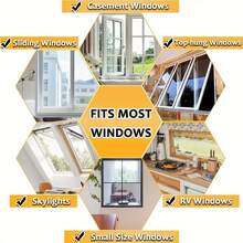 1pc Magnetic Window Screen, Anti-Mosquito Curtain, Self-Adhesive Magnetic Suction Mesh Screen, No Drilling DIY Installation Magnetic Insect Net - White Frame With Gray Grid - View 7