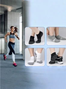 24 pares de nuevos calcetines cortos para hombres en negro, blanco y gris, calcetines deportivos de punto fino, transpirables y de secado rápido, calcetines cortos duraderos, calcetines invisibles para hombres - Multicolor - Ver 2