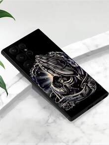 宗教主题单件装祈祷灵魂黑色防震防滑手机壳，兼容三星Galaxy A04e/A05s/A13/A14/A15/A34/A35/A50/A52/A53/A54/S21/S22/S23/S24/S25/S25Ultra - 黑色 - 查看 5