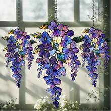 3pcs 15CM*15CM Wisteria Branch Acrylic Sunlight Catcher - Holographic Floral Window Decor, Spring Garden Gift, Floral Home Decor For Mom - Multicolor - View 3