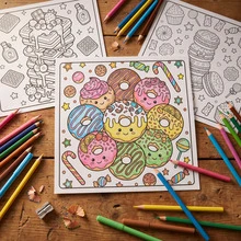 Kawaii 塗色書：甜美烘焙主題，高品質不透明螺旋裝訂頁面，適合減壓與放鬆 | 精緻生動的插圖與圖案 | 適合青少年、成人與長輩 | 藝術活動與生日、節日、聖誕禮物 - 彩色 - 查看 3