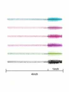 600/500/300/200/100/50 Pieces Of Multi-Color Crystal Eyelash Brush, Suitable For Grafting Eyelashes, Trimming Eyebrows, Eyelash Lifting, Makeup Tools, Suitable For Nail Salons, Travel, And Daily Use (Six Colors To Choose From) - Multicolor - View 10