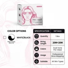 Herramienta de posicionamiento de doble color en caja, línea de marcado, herramienta de posicionamiento para tatuaje de cejas - Ver 9