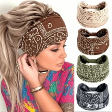 4pcs Wide Headbands For Women, 7.08 Inch Thick Boho Turban Style Hair Wraps, Non-Slip Moisture-Wicking Workout Headband For Sports, Yoga, Daily Fashion,  Multi Colors - 橄欖綠 - 查看 8