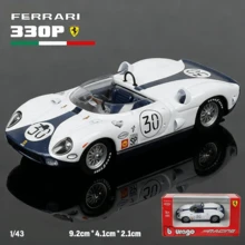 Burago 1:43  296 GTB R&P 330P 1965 Sebring 12 Hours #30 Limited Edition Race Car Model, Official Authorized Collector's Edition, Precise Craftsmanship With Original Details, High-End Gift For Adults, Desktop Decor, Youth Gift - Multicolor - View 12